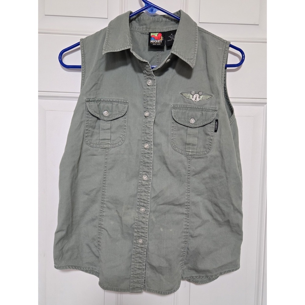 Vtg Mickey Unlimited Disney Mickey Mouse Gray Vest M Jerry‎ Leigh Shirt Top